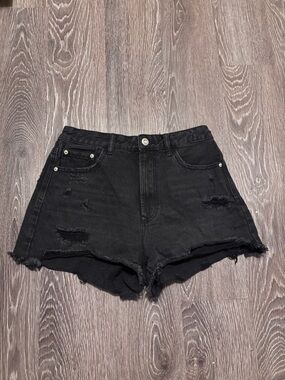 stradivarius Black Jean Shorts